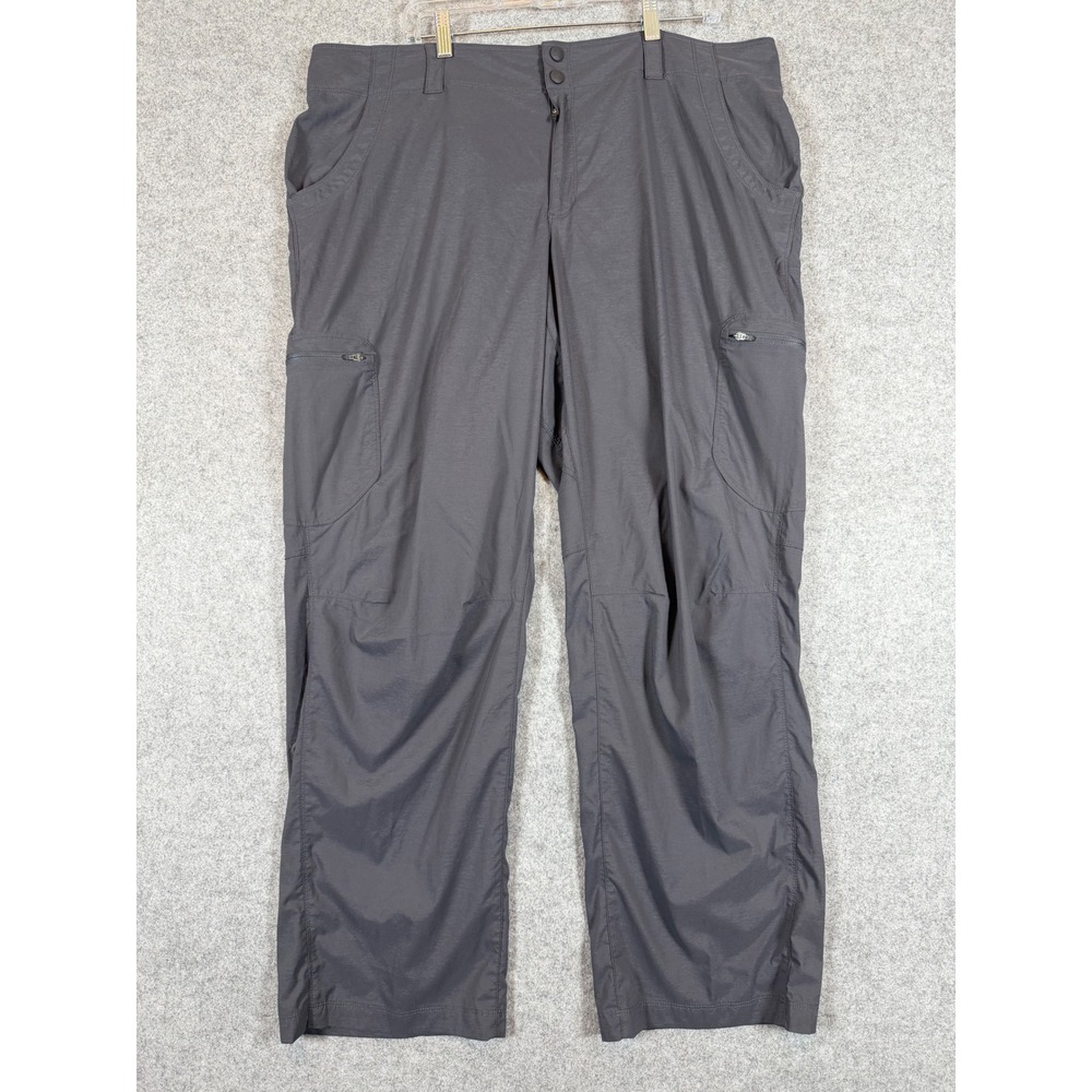 LL Bean Vista Camp Pants Womens 18W Gray Excellent Roll Up Cargo Hiking 504284